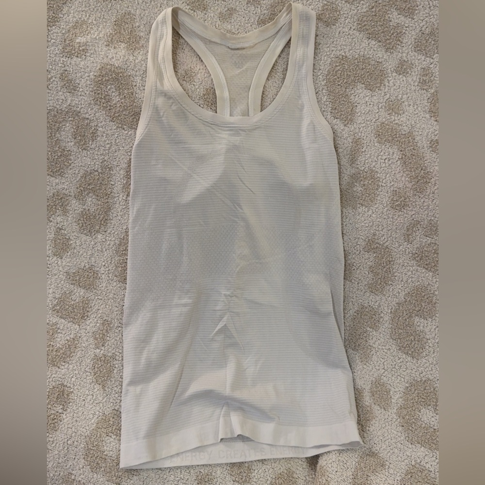 Lululemon Athletica White Fitted Sleeveless Tank Top